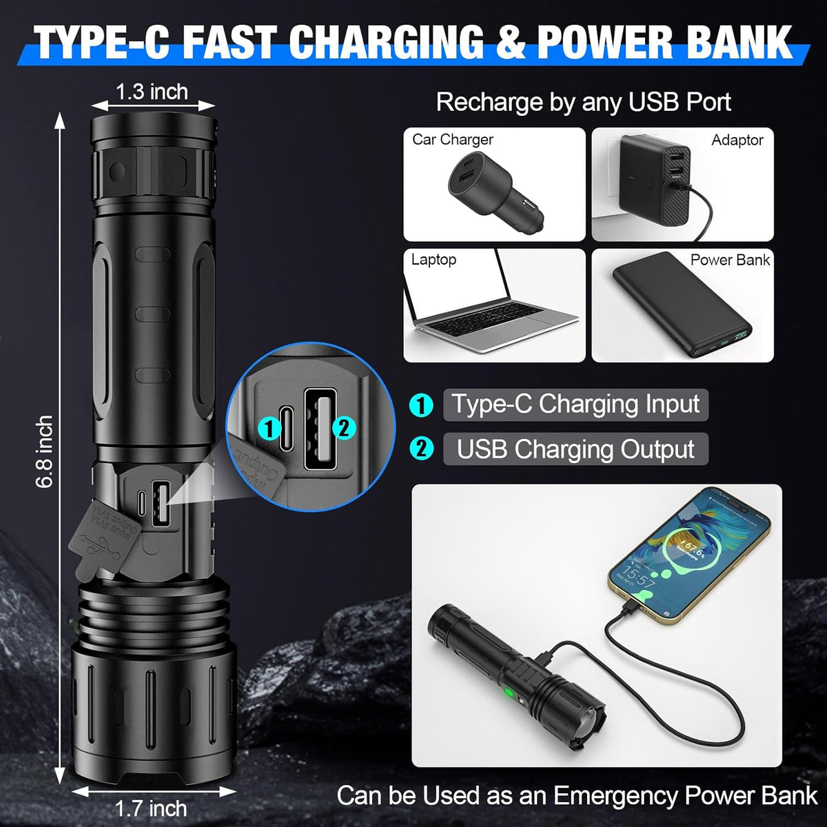 Φακός 100.000 Lumen