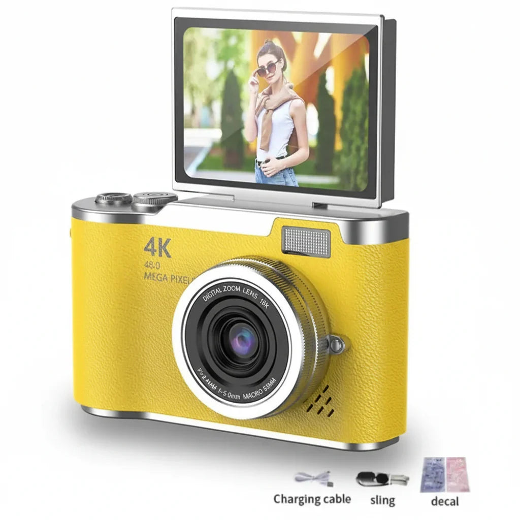 Ψηφιακή Συμπαγής Κάμερα 4K με Αναδιπλούμενη Οθόνη, 48MP, Zoom 8X για Φωτογραφίες και Βίντεο