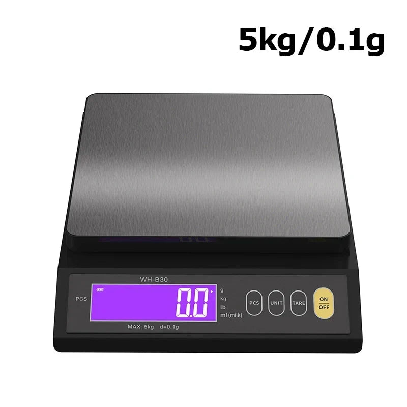 Ψηφιακή Ηλεκτρονική Ζυγαριά Κουζίνας 5 Kg/0,1 g και 10 kg/1 g, με Οθόνη LCD, Πλήρως Αδιάβροχο Εργαλείο Ζύγισης από Ανοξείδωτο Ατσάλι για Ζαχαροπλαστική