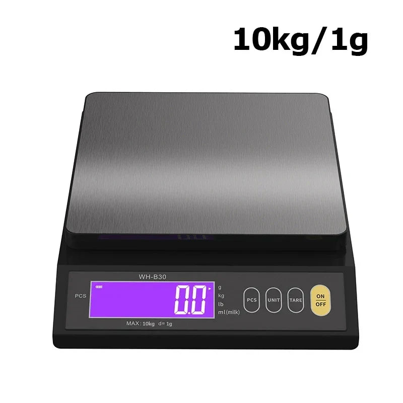 Ψηφιακή Ηλεκτρονική Ζυγαριά Κουζίνας 5 Kg/0,1 g και 10 kg/1 g, με Οθόνη LCD, Πλήρως Αδιάβροχο Εργαλείο Ζύγισης από Ανοξείδωτο Ατσάλι για Ζαχαροπλαστική