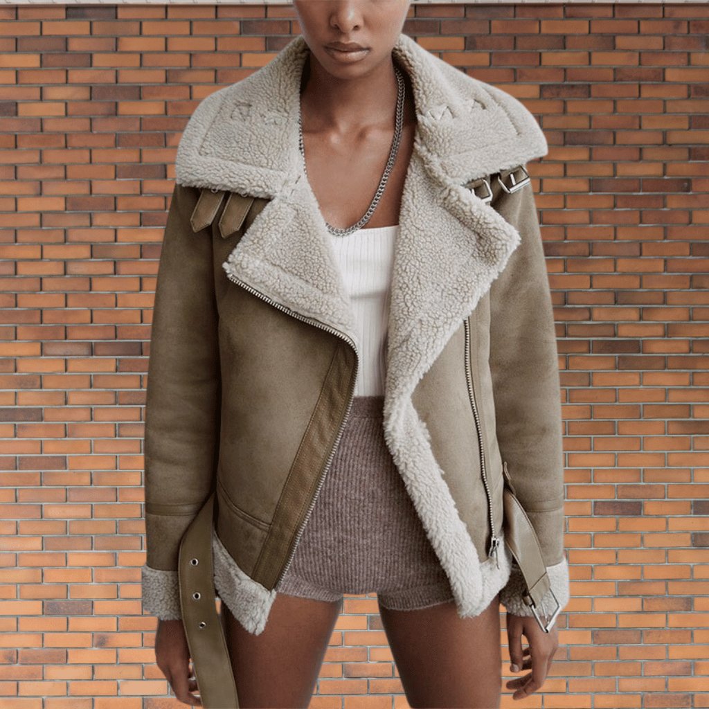 Γυναικείο Τζάκετ Aviator με Επένδυση Shearling