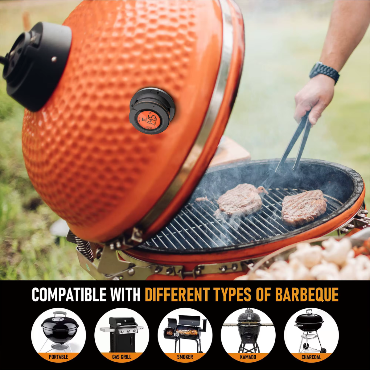 Έξυπνο Θερμόμετρο BBQ με Τεχνητή Νοημοσύνη (Ai) + Δωρεάν Εφαρμογή για Κινητά