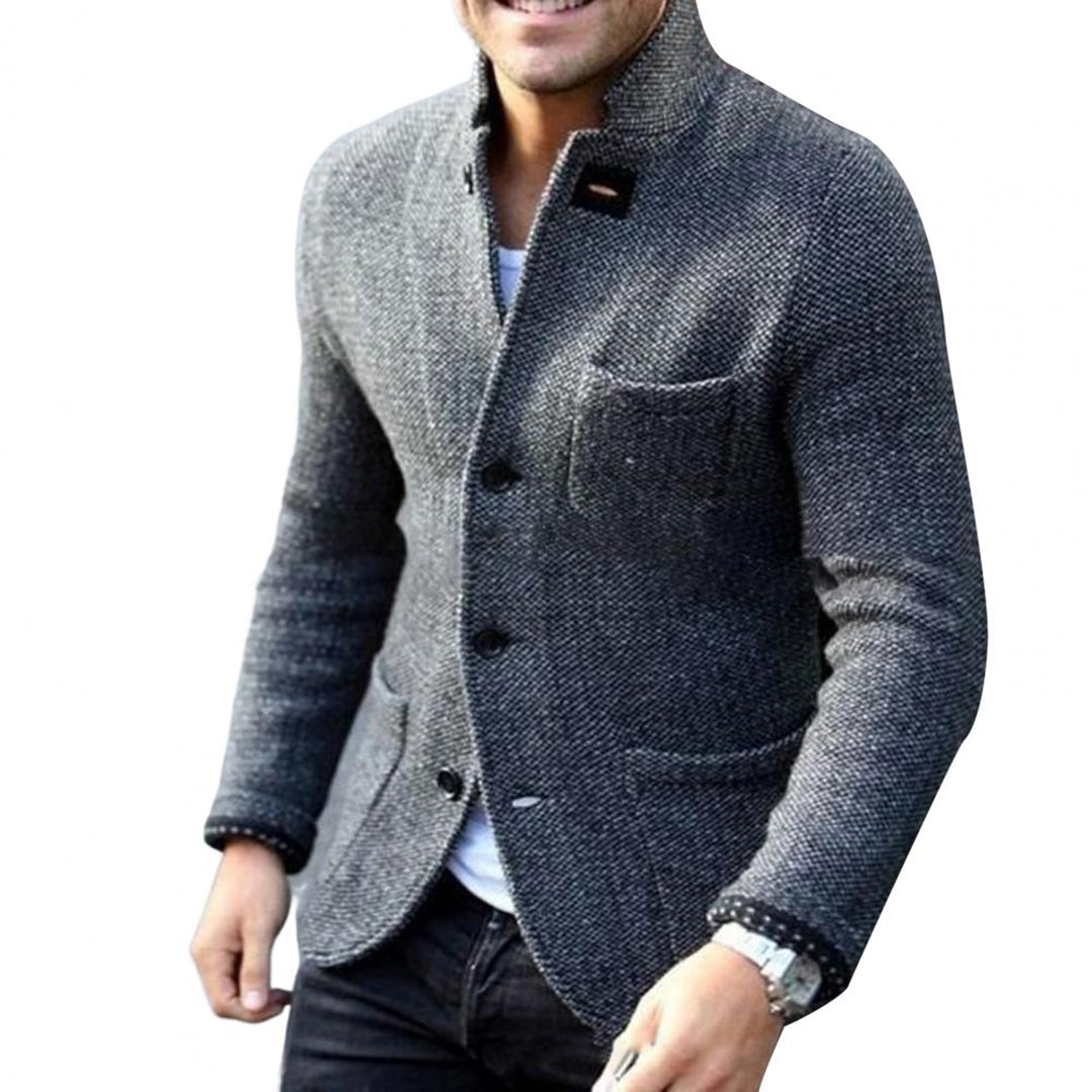 Ανδρική Πλεκτή Ζακέτα Blazer με Ανάγλυφη Ύφανση
