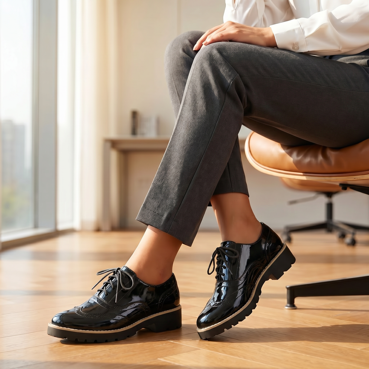 Γυναικεία Λουστρίνι Παπούτσια Brogue | Στυλ Oxford | Άνετη Εφαρμογή για Όλη την Ημέρα