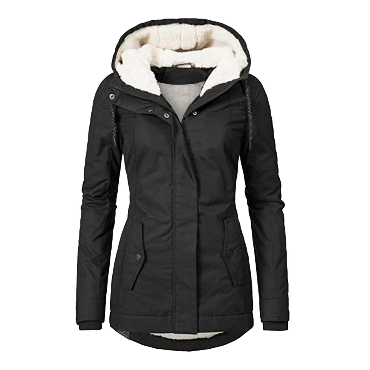 Γυναικείο Μπουφάν με Κουκούλα και Επένδυση Fleece