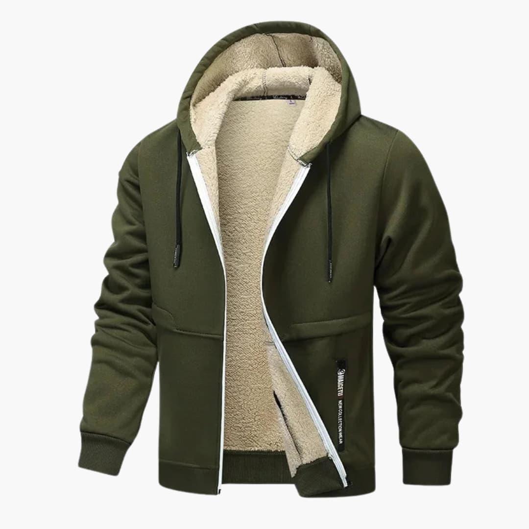 Ανδρική Ζακέτα Fleece με Φερμουάρ και Μακριά Μανίκια