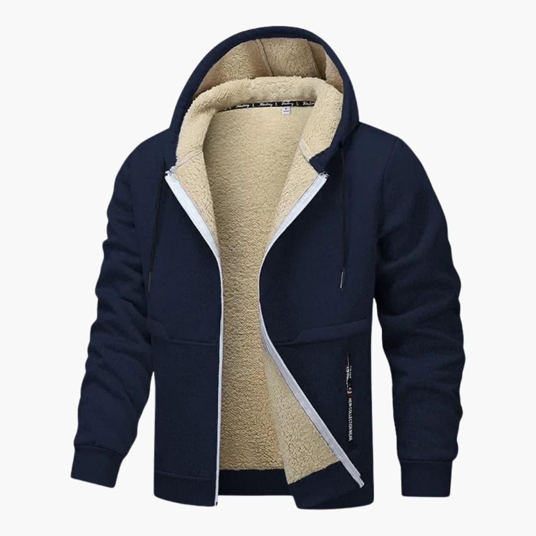 Ανδρική Ζακέτα Fleece με Φερμουάρ και Μακριά Μανίκια