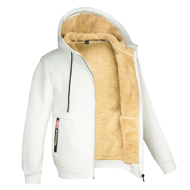 Ανδρική Άνετη Fleece Ζακέτα Φούτερ με Επένδυση Sherpa
