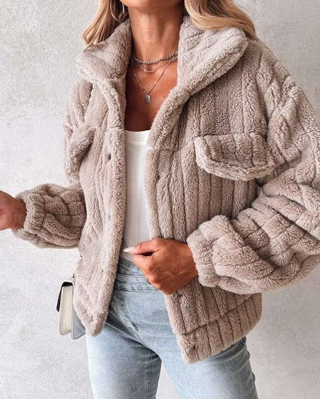 Γυναικείο Χειμερινό Τζάκετ Fleece Teddy