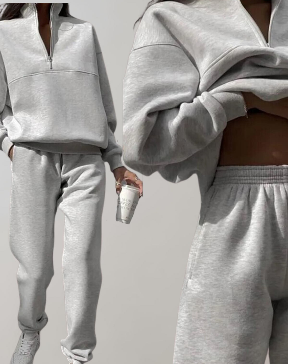 Γυναικείο Σετ Φόρμας με Φούτερ Half-Zip