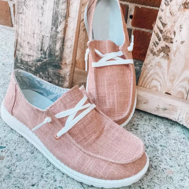 Γυναικεία Καμβάδινα Loafers με Κορδόνια
