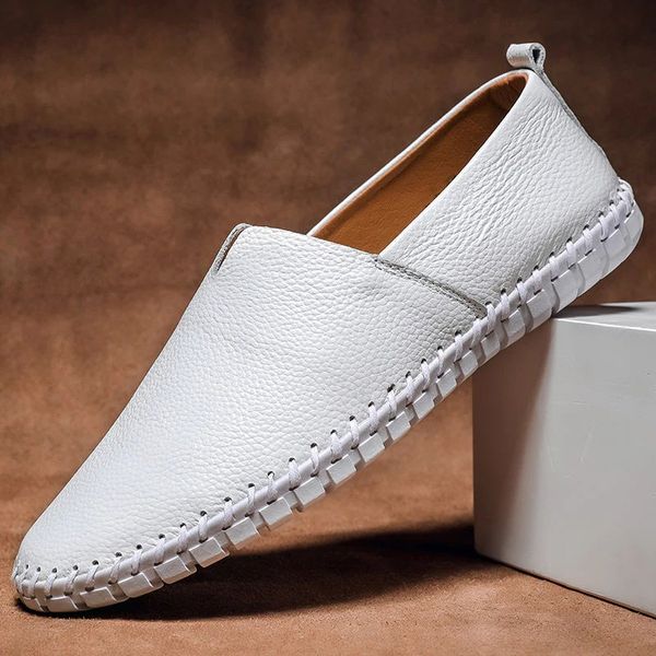 Ανδρικά Loafers από Συνθετικό Δέρμα - Slip-On Παπούτσια Moc Toe