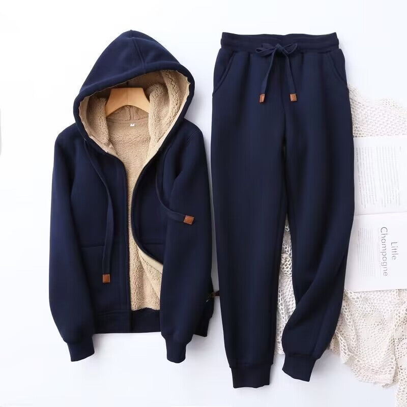 Γυναικείο Σετ Loungewear με Ζακέτα Φούτερ με Κουκούλα και Φερμουάρ
