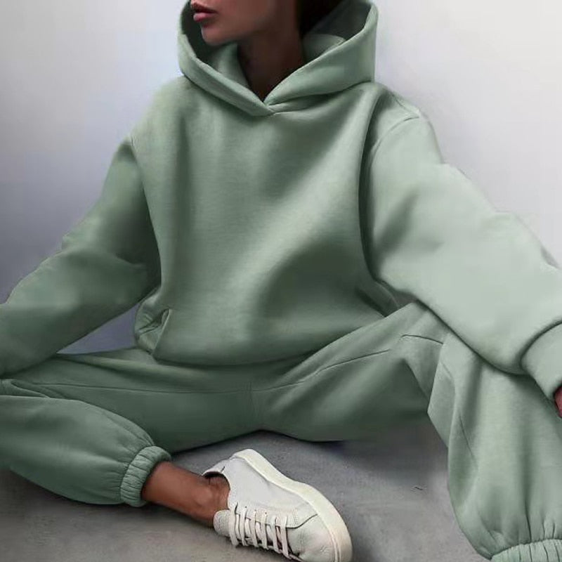 Γυναικείο Σετ Loungewear Φούτερ και Παντελόνι Φόρμας - Ελαστική Μέση