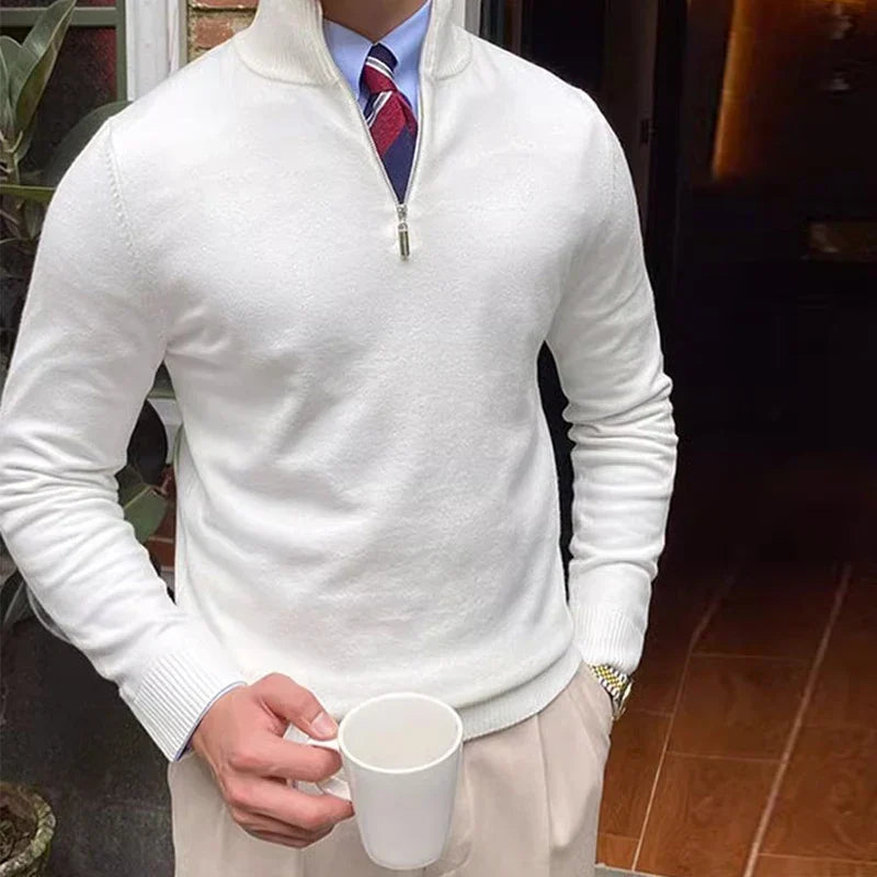Ανδρικό Πλεκτό ΠουλOver με Μισό Φερμουάρ