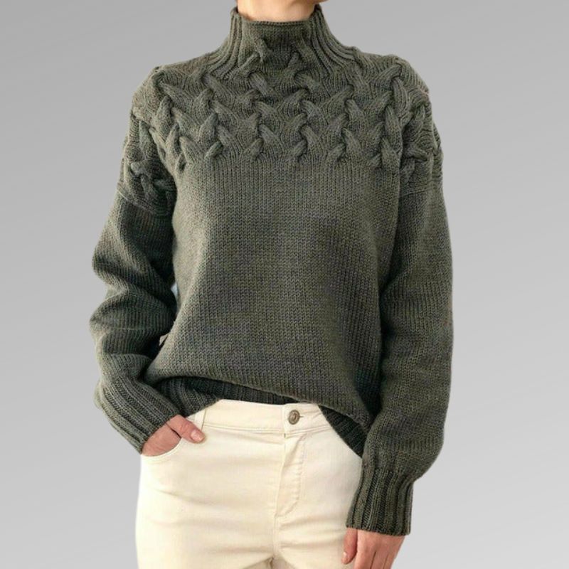 Γυναικείο Πλεκτό ΠουλOver Ζιβάγκο με Κοτσίδες