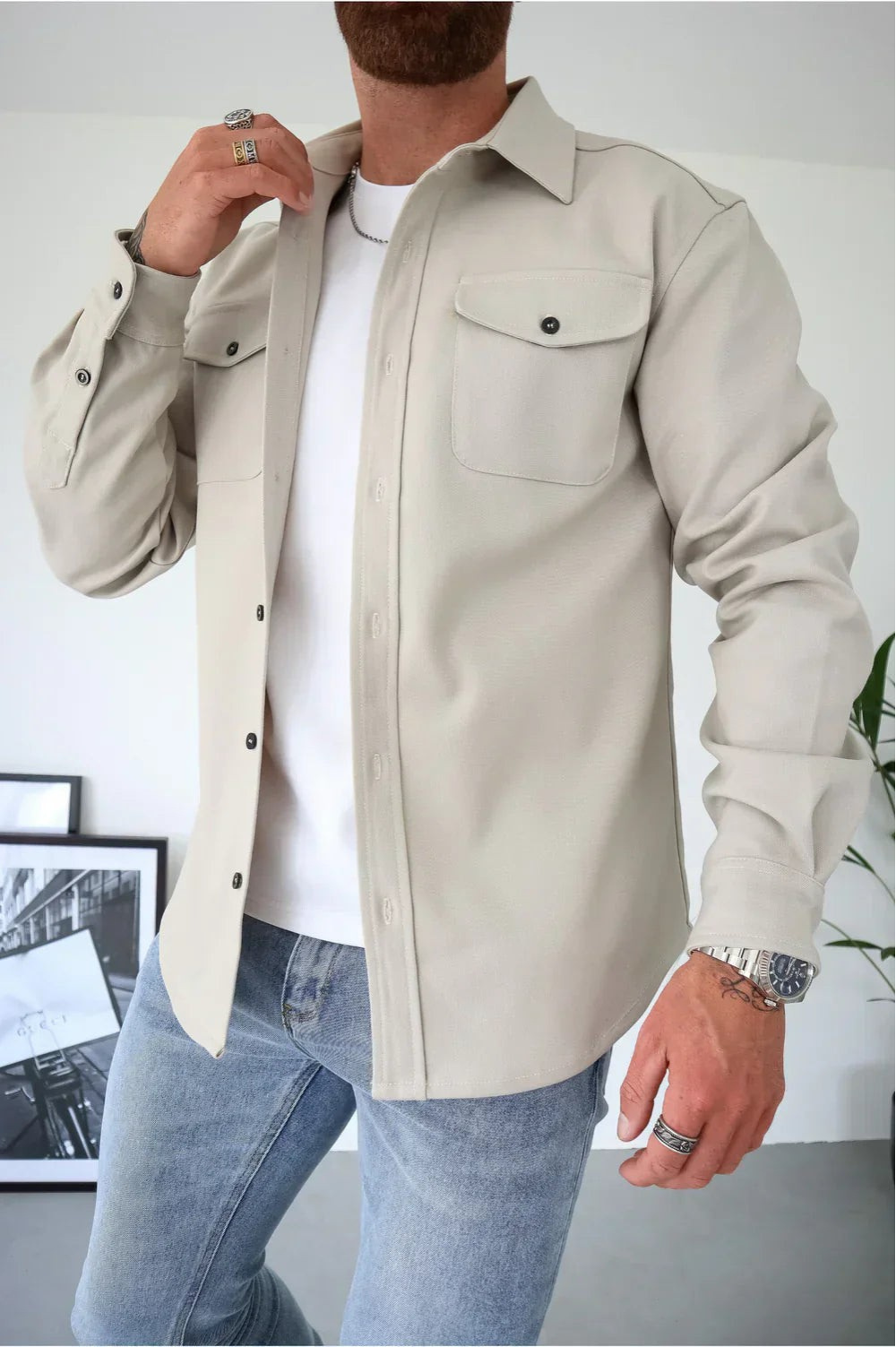 Ανδρικό Τζάκετ Πουκάμισο - Overshirt με Κουμπιά