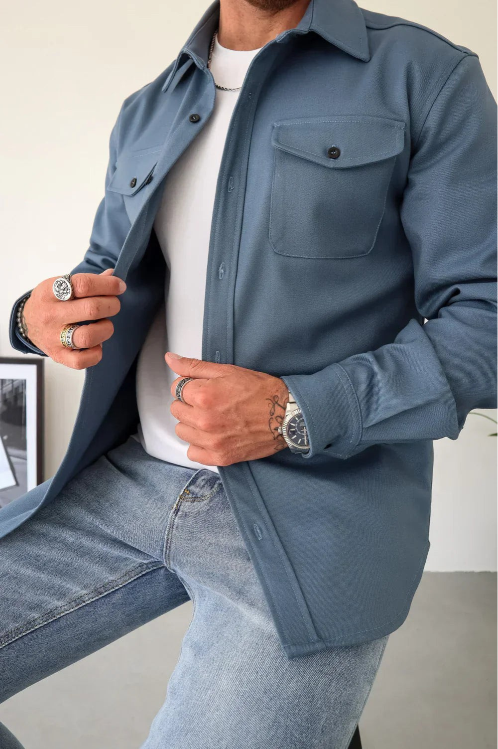 Ανδρικό Τζάκετ Πουκάμισο - Overshirt με Κουμπιά