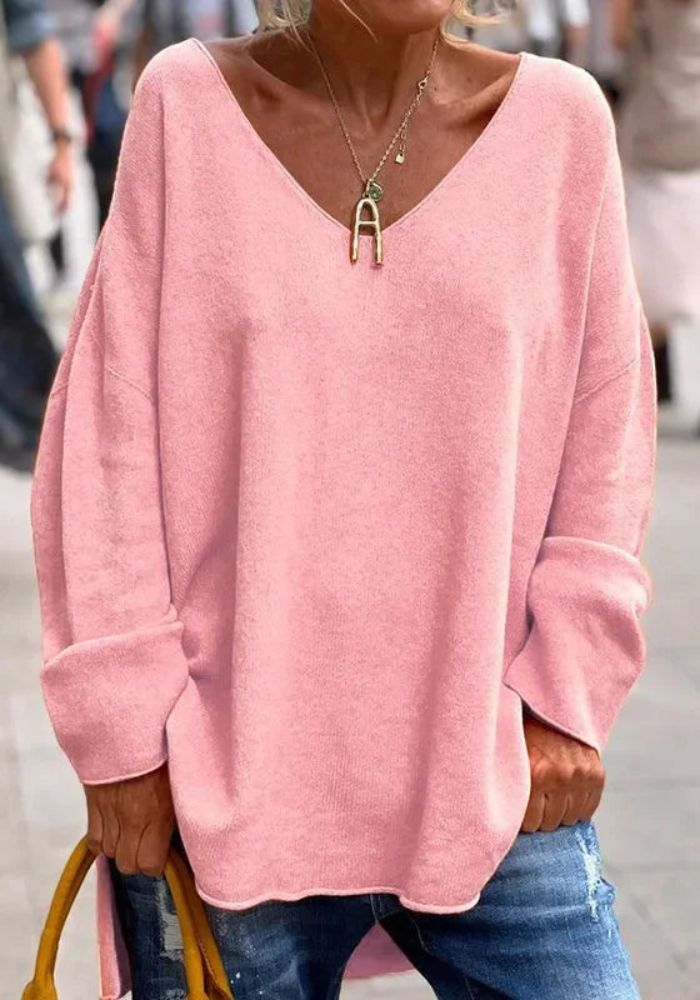 Μαλακό Πουλόβερ από Κασμίρ σε Oversized Γραμμή