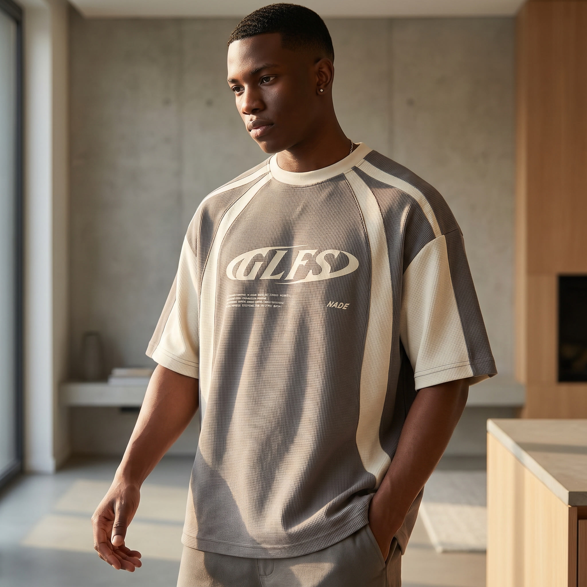 Ανδρικό Oversized T-Shirt με Υφή Σουέτ | Hip-Hop Streetwear Mπλουζάκι σε Χαλαρή Εφαρμογή