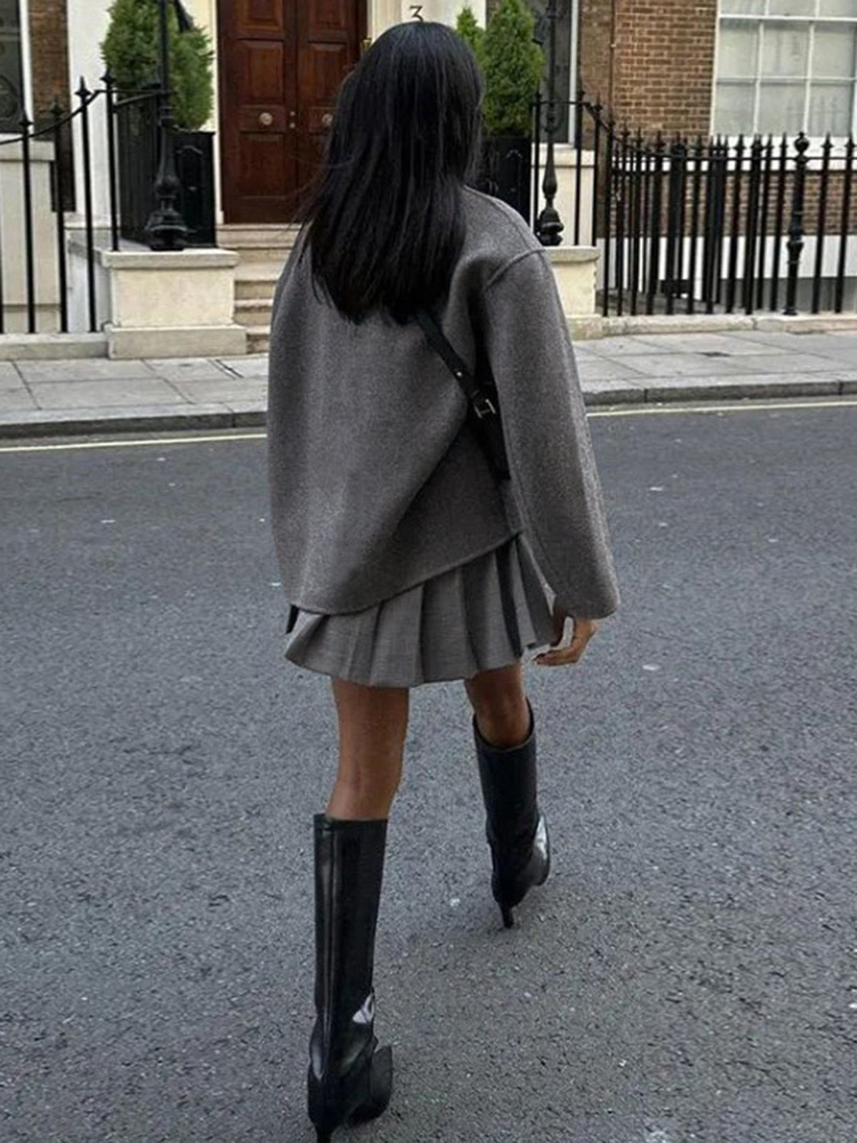 Γυναικείο Ημίπαλτο Pea Coat με Διπλή Σειρά Κουμπιών