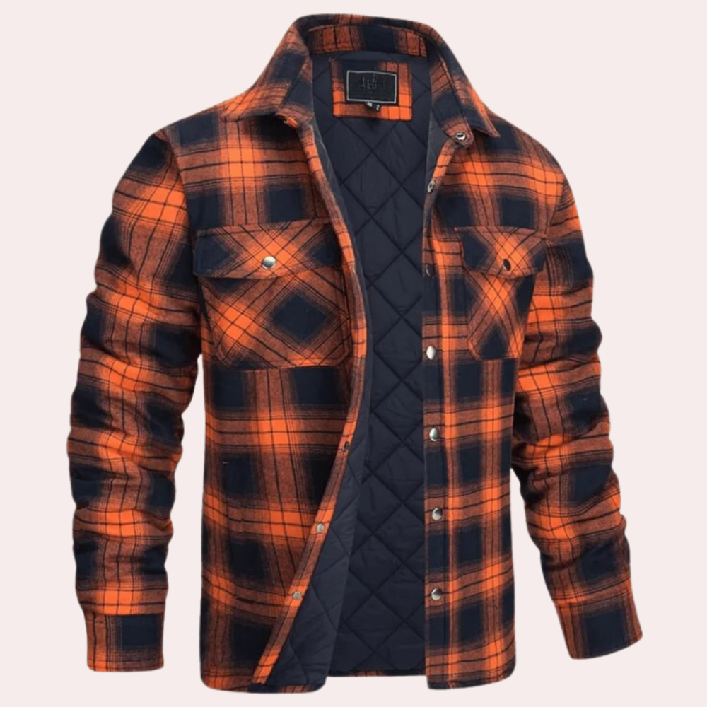 Ανδρικό Καρό Τζάκετ-Πουκάμισο με Κουμπιά