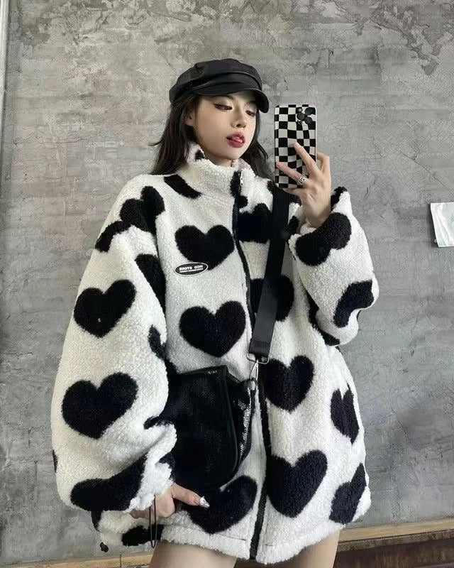 Αναστρεφόμενο τζάκετ με μοτίβο καρδιές