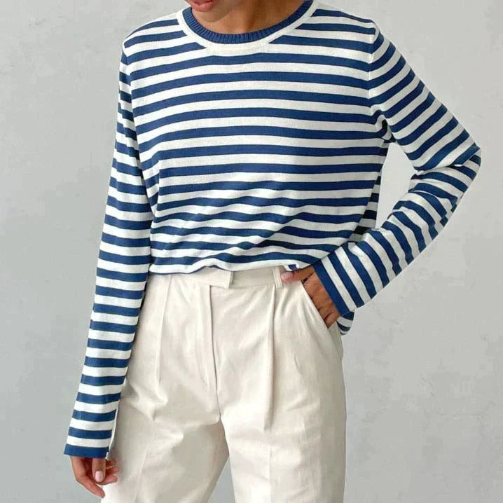 Γυναικεία Μακρυμάνικη Ριγέ Μπλούζα από Βιολογικό Βαμβάκι