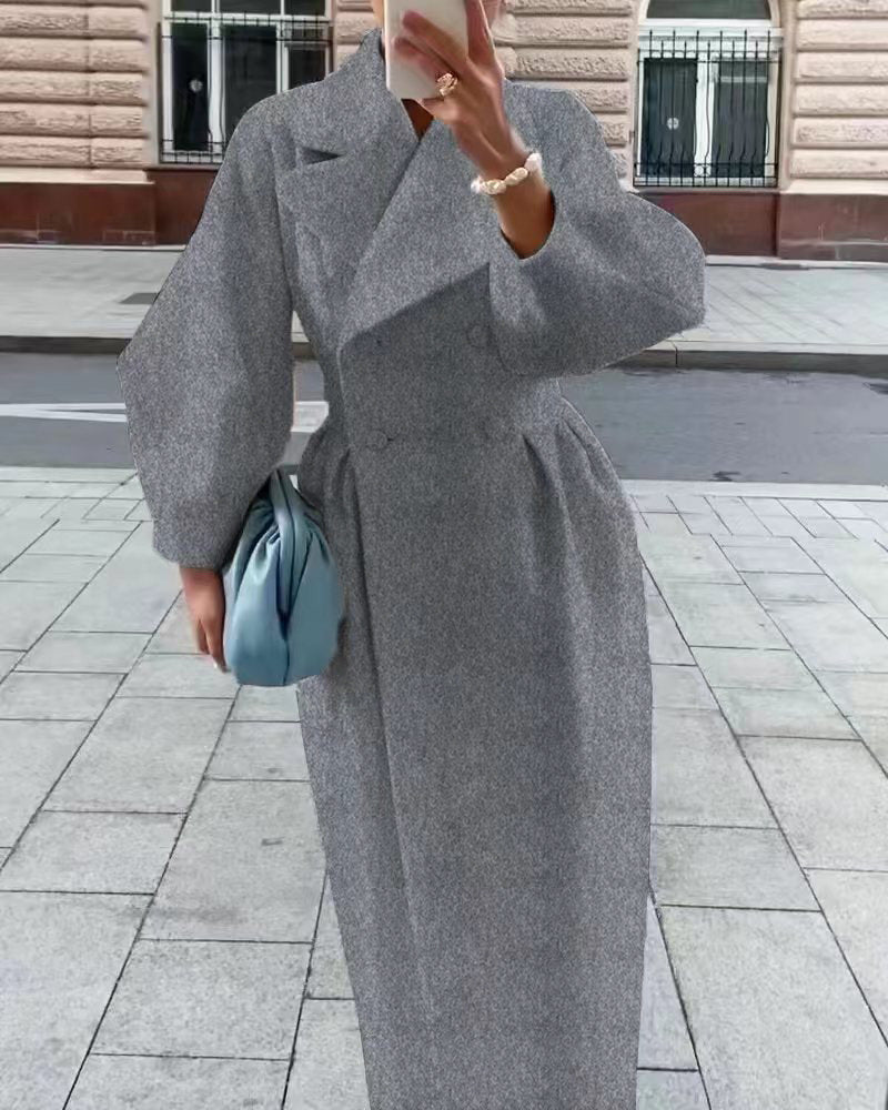 Γυναικείο Μακρύ Σταυρωτό Παλτό