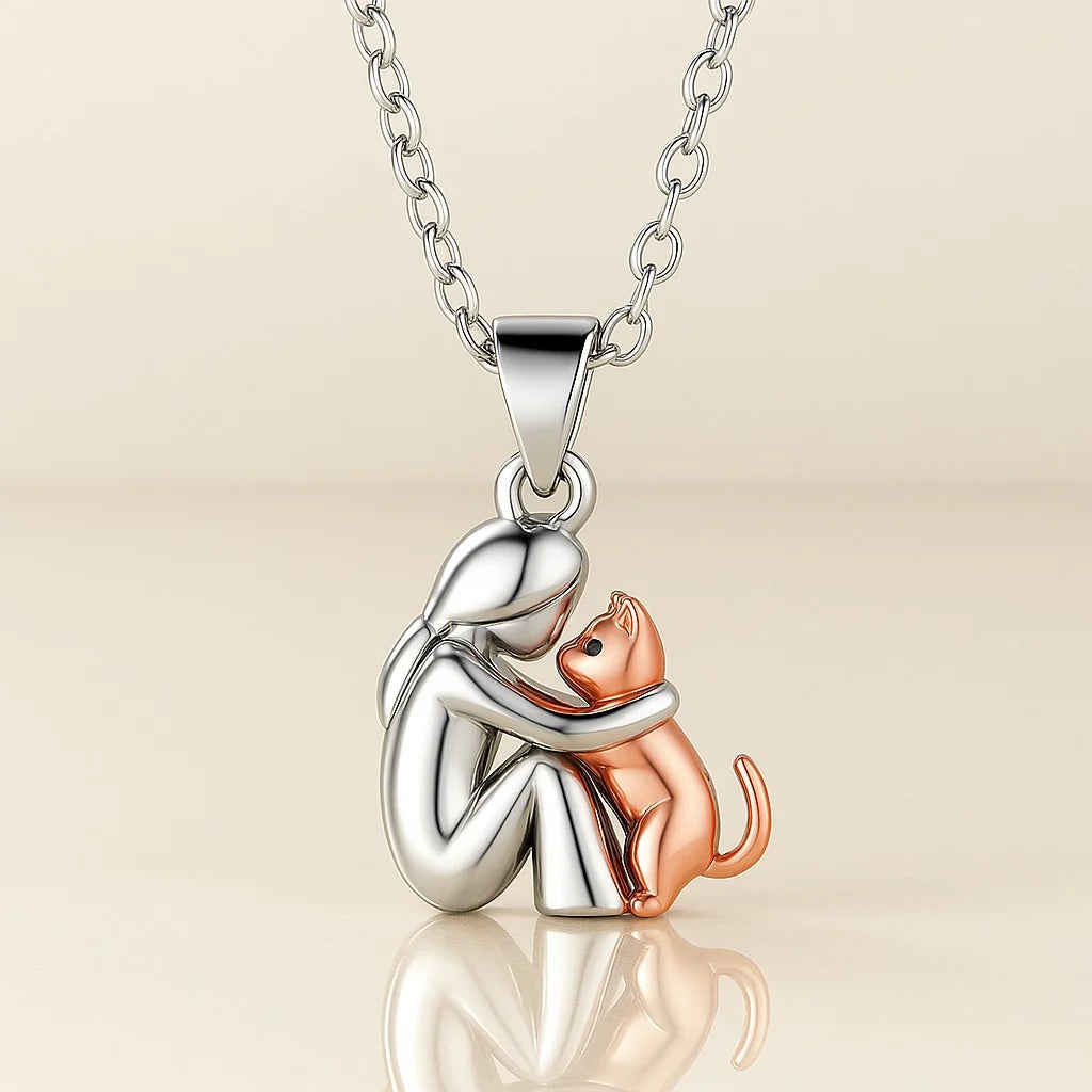 Κομψό Αλυσίδα-Κολιέ με Μενταγιόν Αγκαλιά - Στυλάτο Κόσμημα