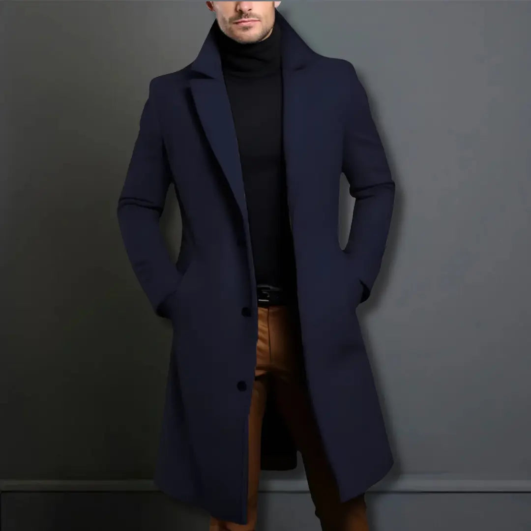 Ανδρικό Μακρύ Παλτό Slim-Fit