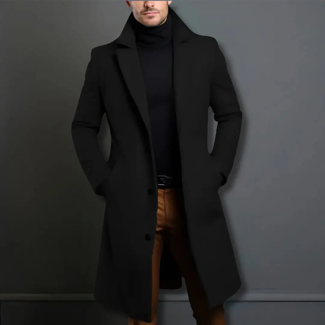 Ανδρικό Μακρύ Παλτό Slim-Fit