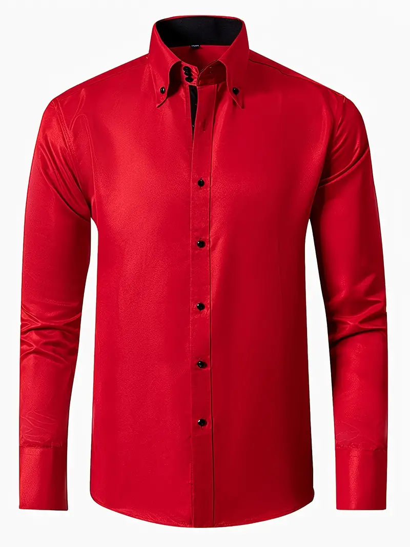 Ανδρικό Πουκάμισο Slim Fit με Γιακά Button-Down