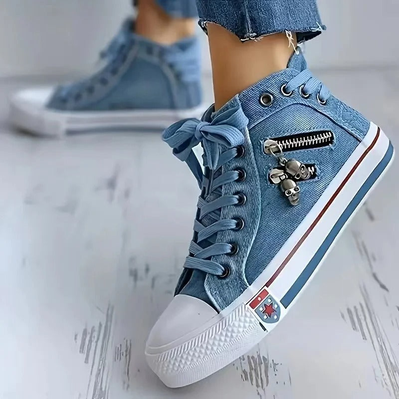 Γυναικεία ψηλά Sneakers denim