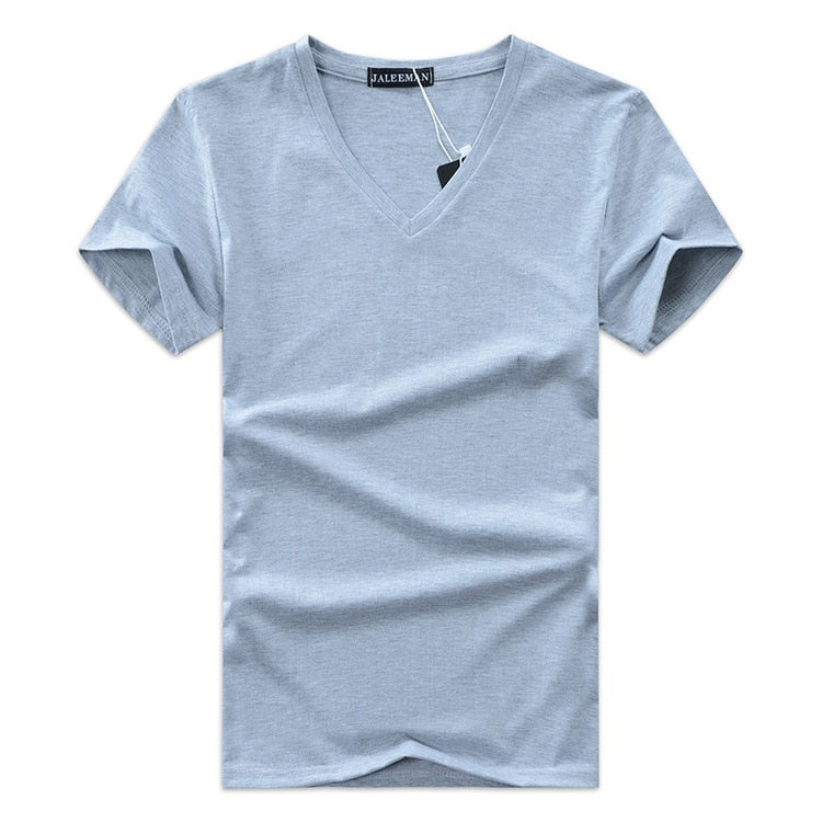 Ανδρικό T-Shirt Slim Fit με Λαιμόκοψη V
