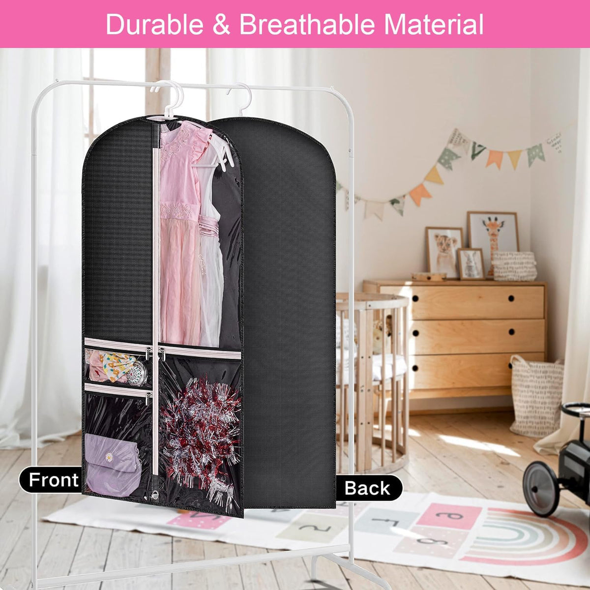 Unisex Θήκες Ρούχων και Κοστουμιών 5 Τεμαχίων με Διάφανες Θήκες & Θηλιά Αναδίπλωσης