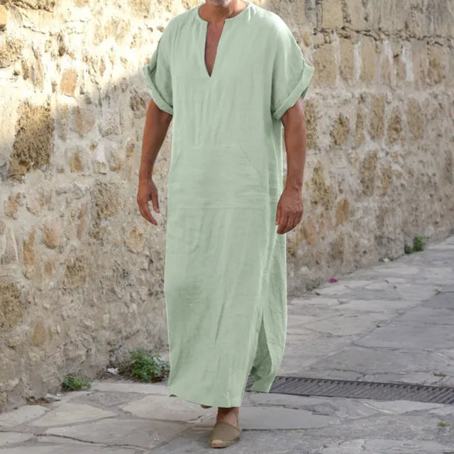 Λευκό Τζελάμπα με Λαιμόκοψη V