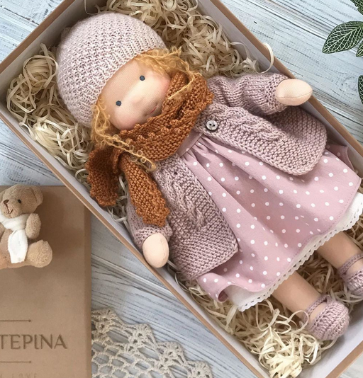 Χειροποίητη Υφασμάτινη Κούκλα Waldorf από Μαλακό Ύφασμα - Δημιουργικό Παιχνίδι για Παιδιά